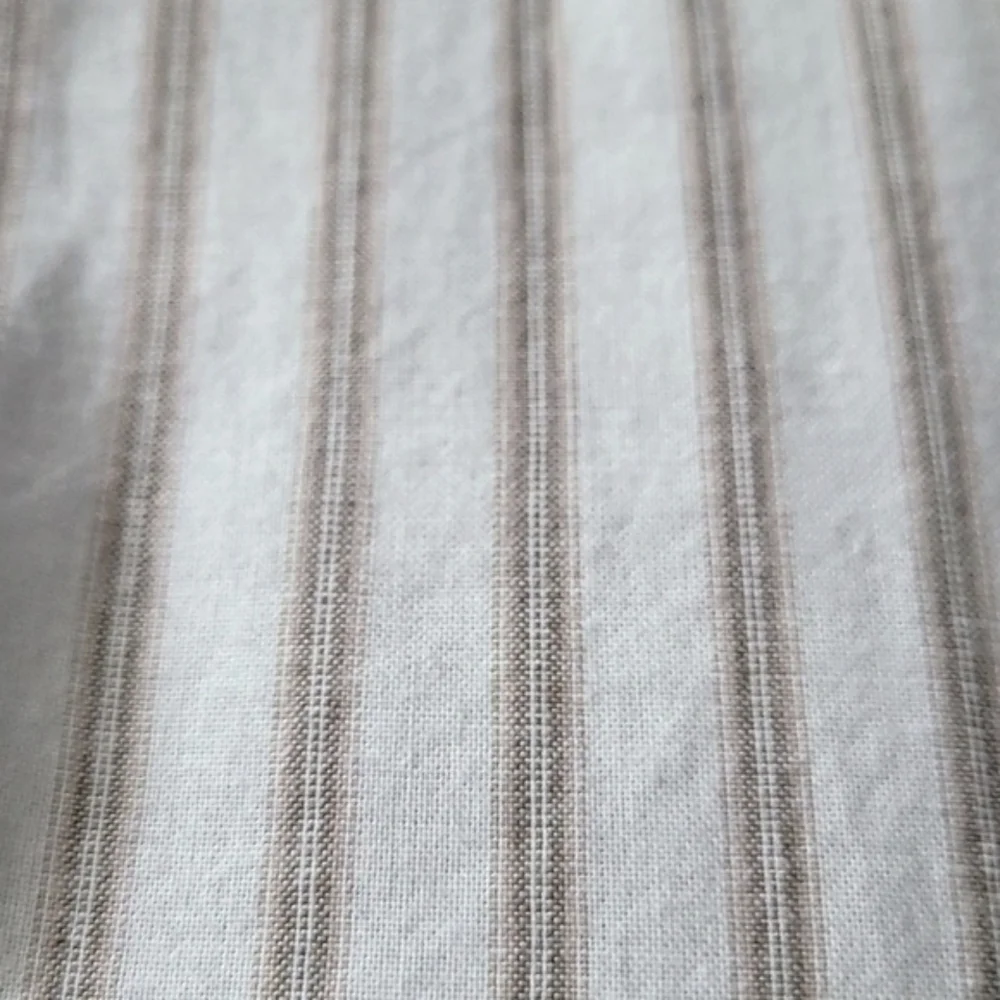 J.Jill XL White & Tan Stripe Casual Button Down Tunic - Picture 6 of 9